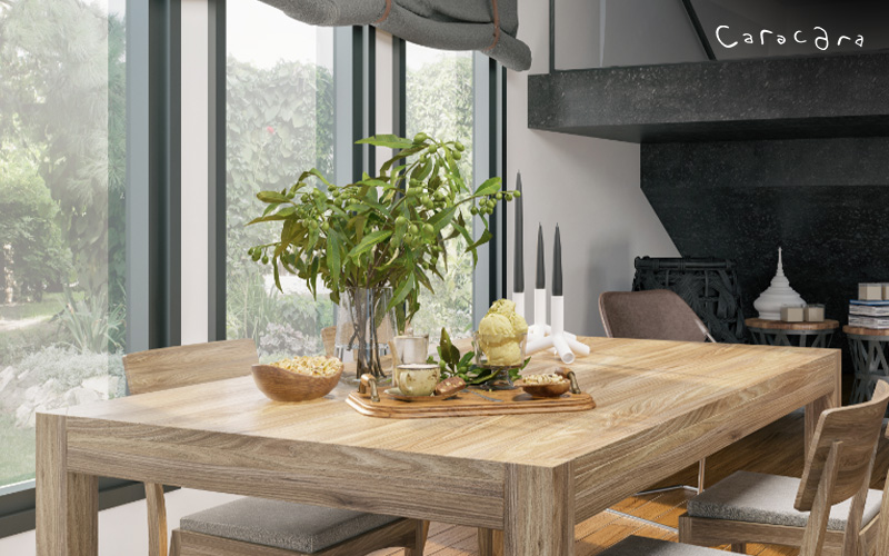 Well-organized dining room seating arrangement for comfort and simplicity.